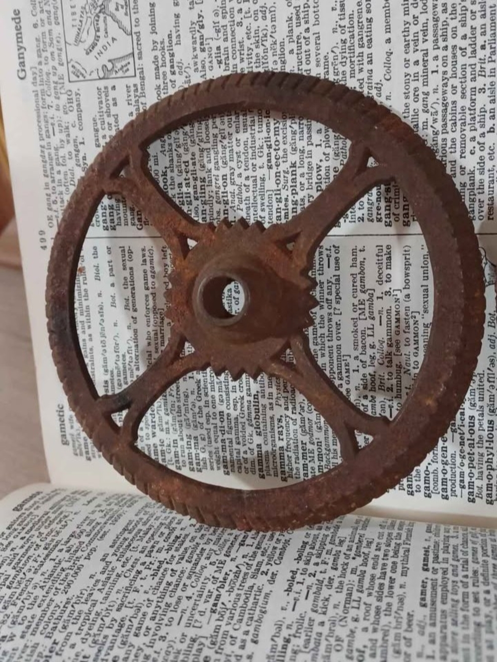 Rustic Brown Decorative Gear Wall Accent - Vintage Industrial Style